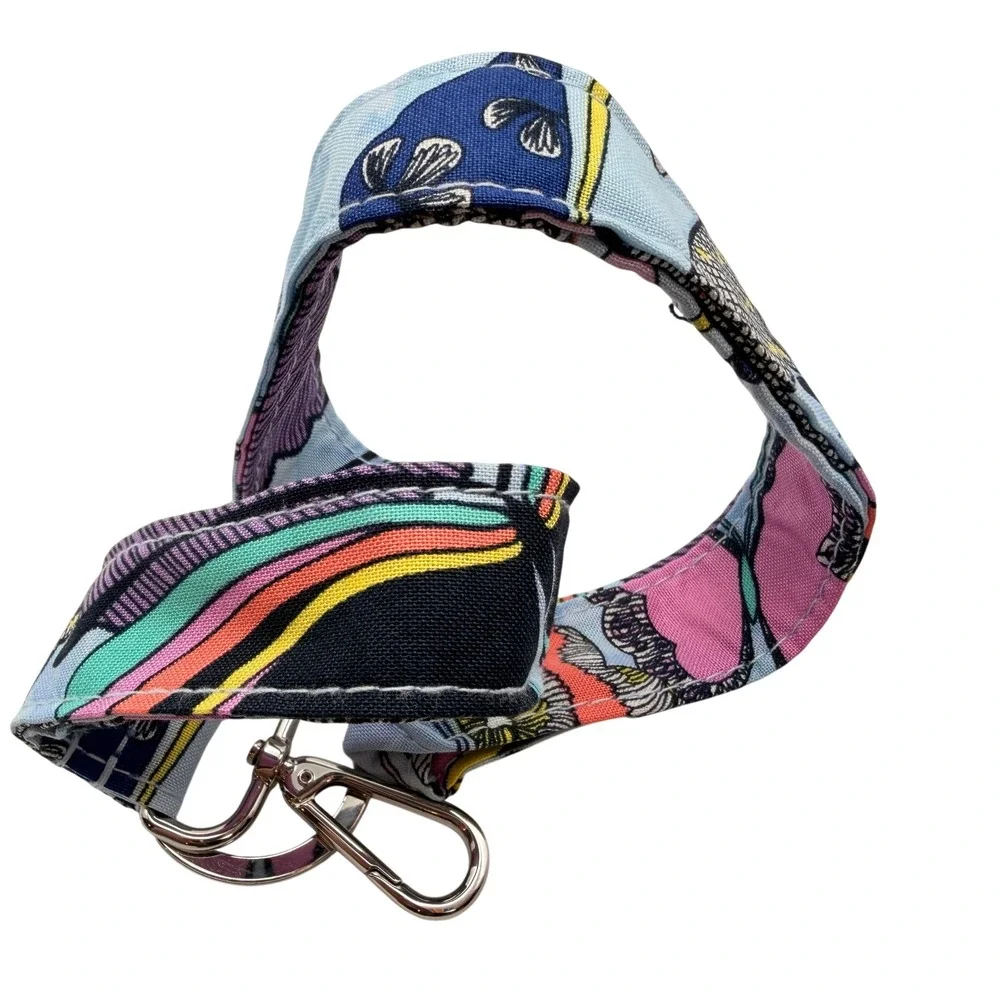 Vera Bradley Wide Lanyard Butterfly By Blue Floral Keychain Preppy Gift School
